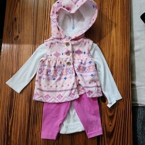 Pink Aztec Print 6m outfit NWT